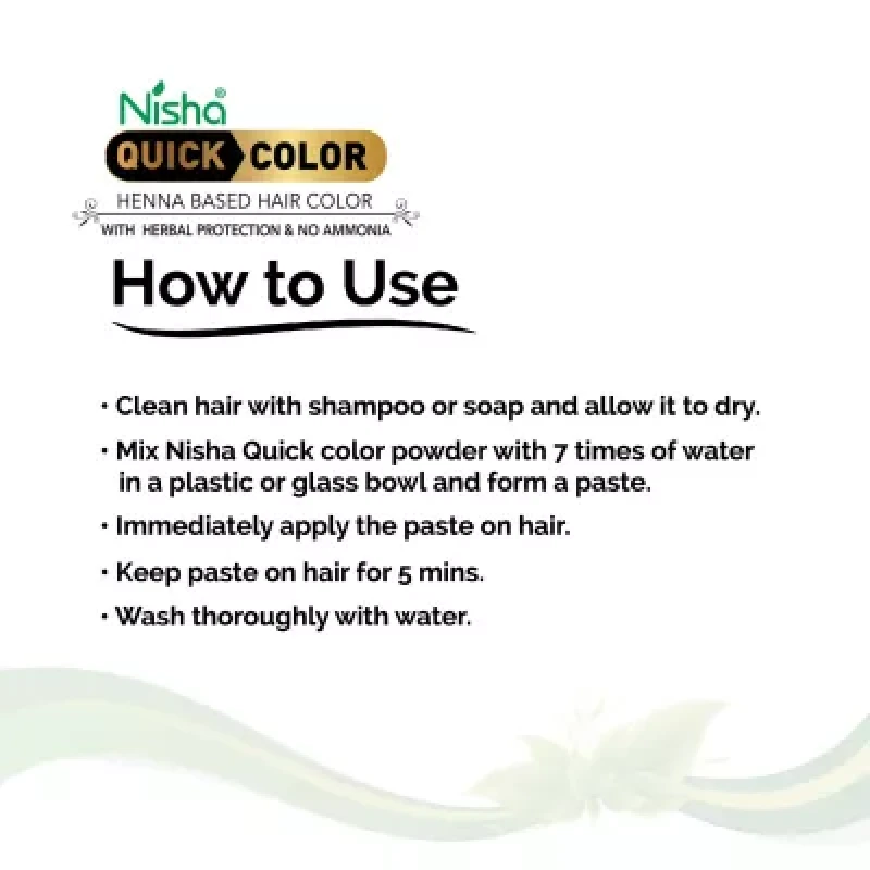 Nisha 5 Minutes Quick Color Henna Based Hair Color Natural Black (60G)