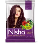 Nisha Henna Based Hair Color Burgundy Powder (15G) Pack Of 10