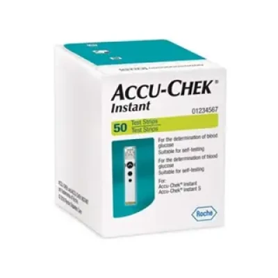 Accu Chek Instant Test Strips: 50 Count, Multicolor.
