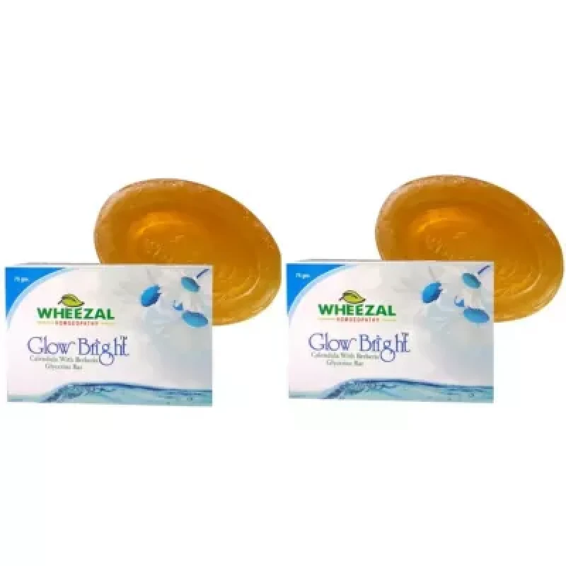 Wheezal Glow Bright Calendula With Berberis Glycerine Bar (75G) Pack Of 2