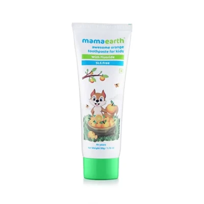 Mamaearth Natural Toothpaste: Orange flavor, SLS-free, fluoride, plant-based - 50g