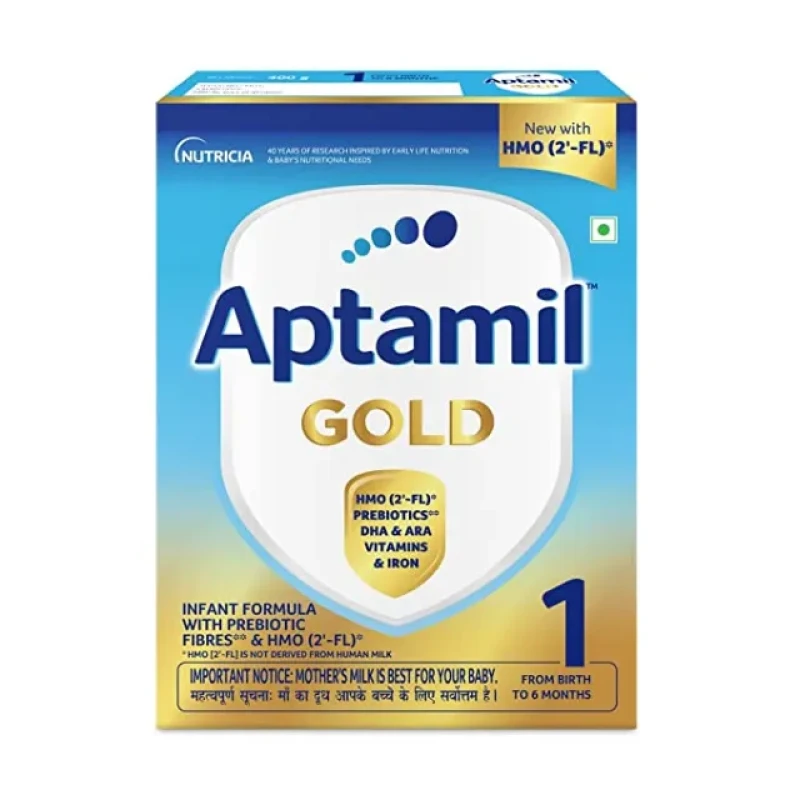Aptamil Gold Stage 1: Infant Formula with HMO & Prebiotics, 400g.
